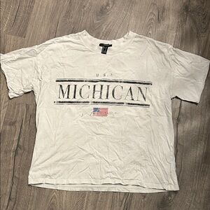 Forever 21 Michigan Graphic Tee - Cream
